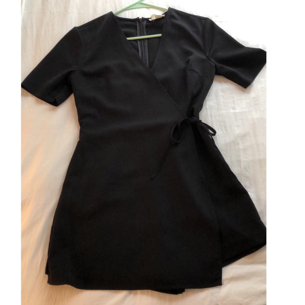 Black Romper with wrap front